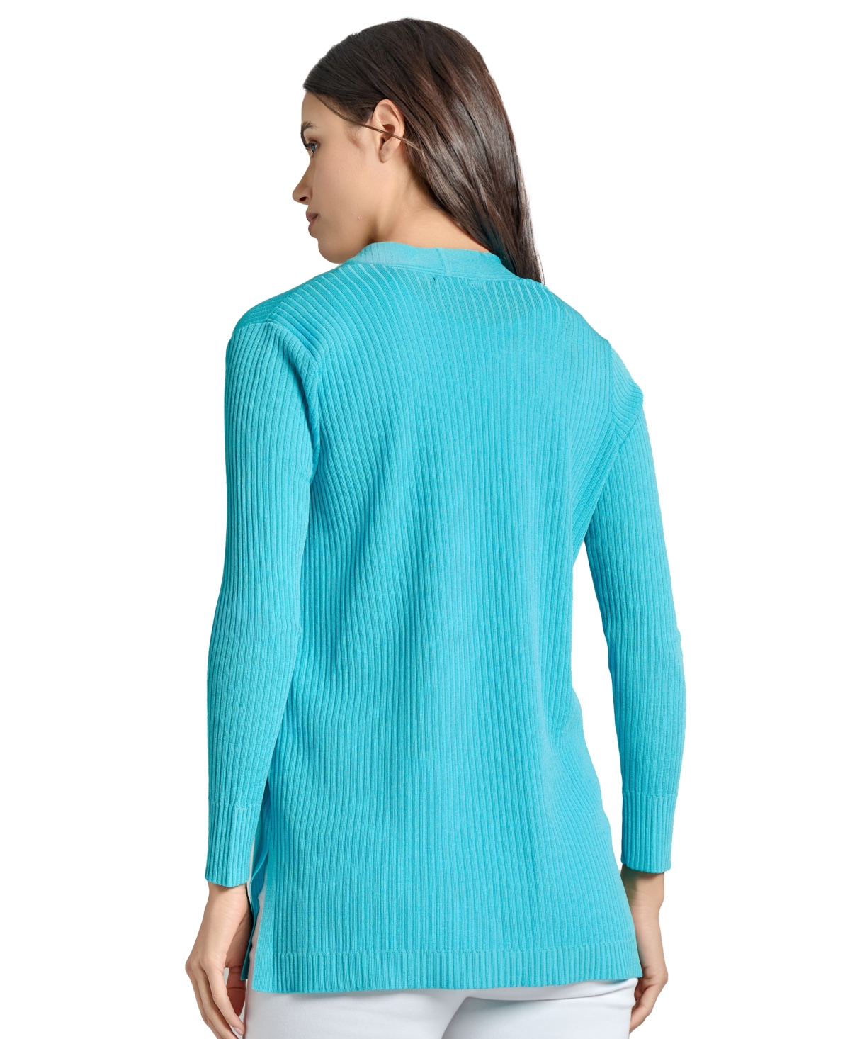 Jones New York Women's Long-sleeve Side-slit Cardigan Sweater