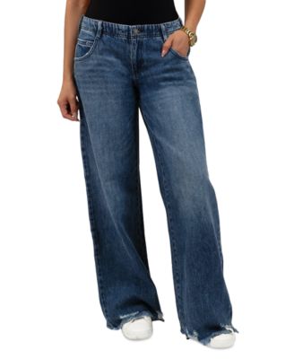Rewash - Juniors' Distressed Low Rise Wide-Leg Jeans
