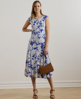 Lauren Ralph Lauren - Women's Palm-Frond-Print Stretch Jersey Dress