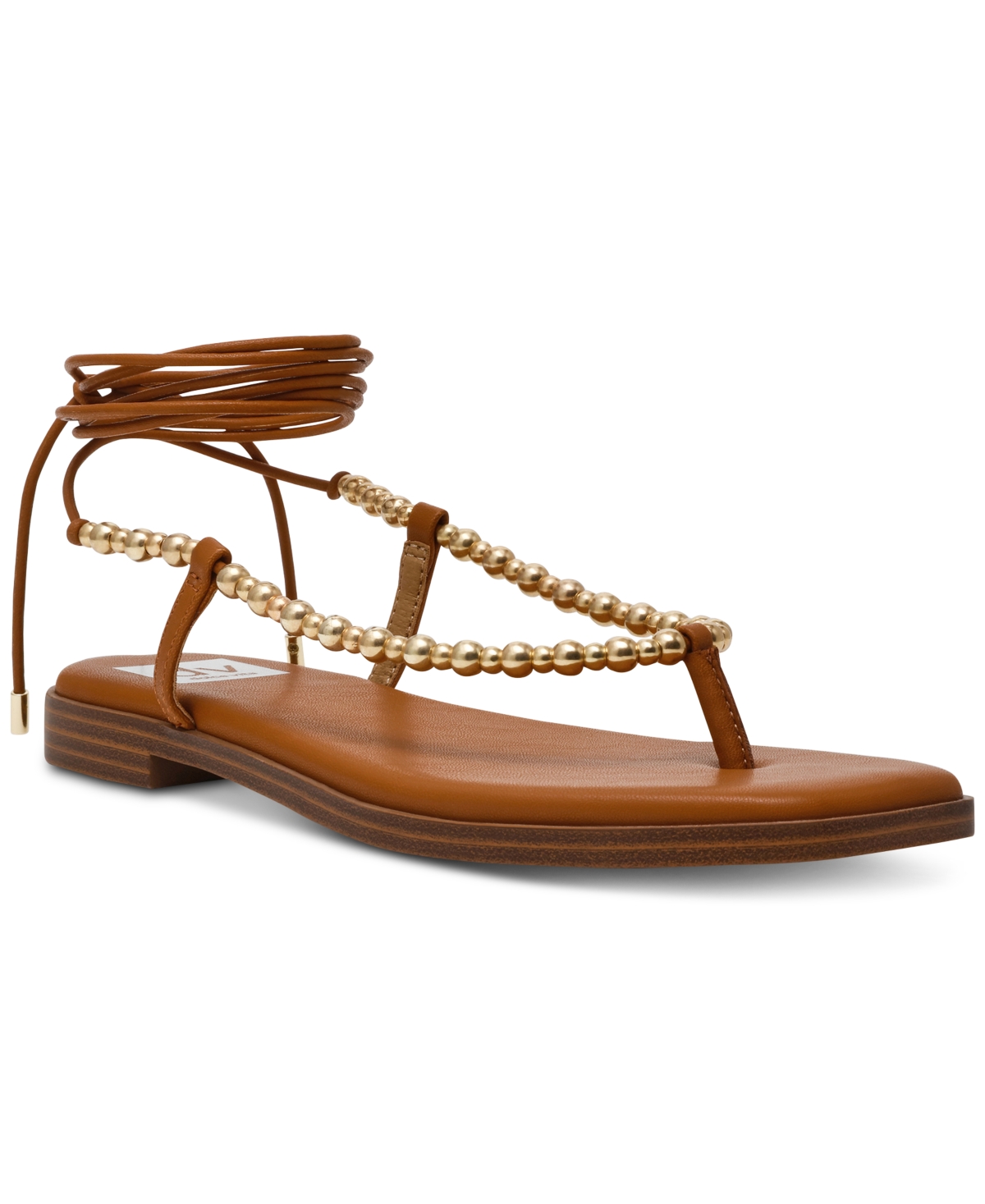 Women's Mirielle Beaded Lace-Up Gladiator Flat Sandals - Luggage