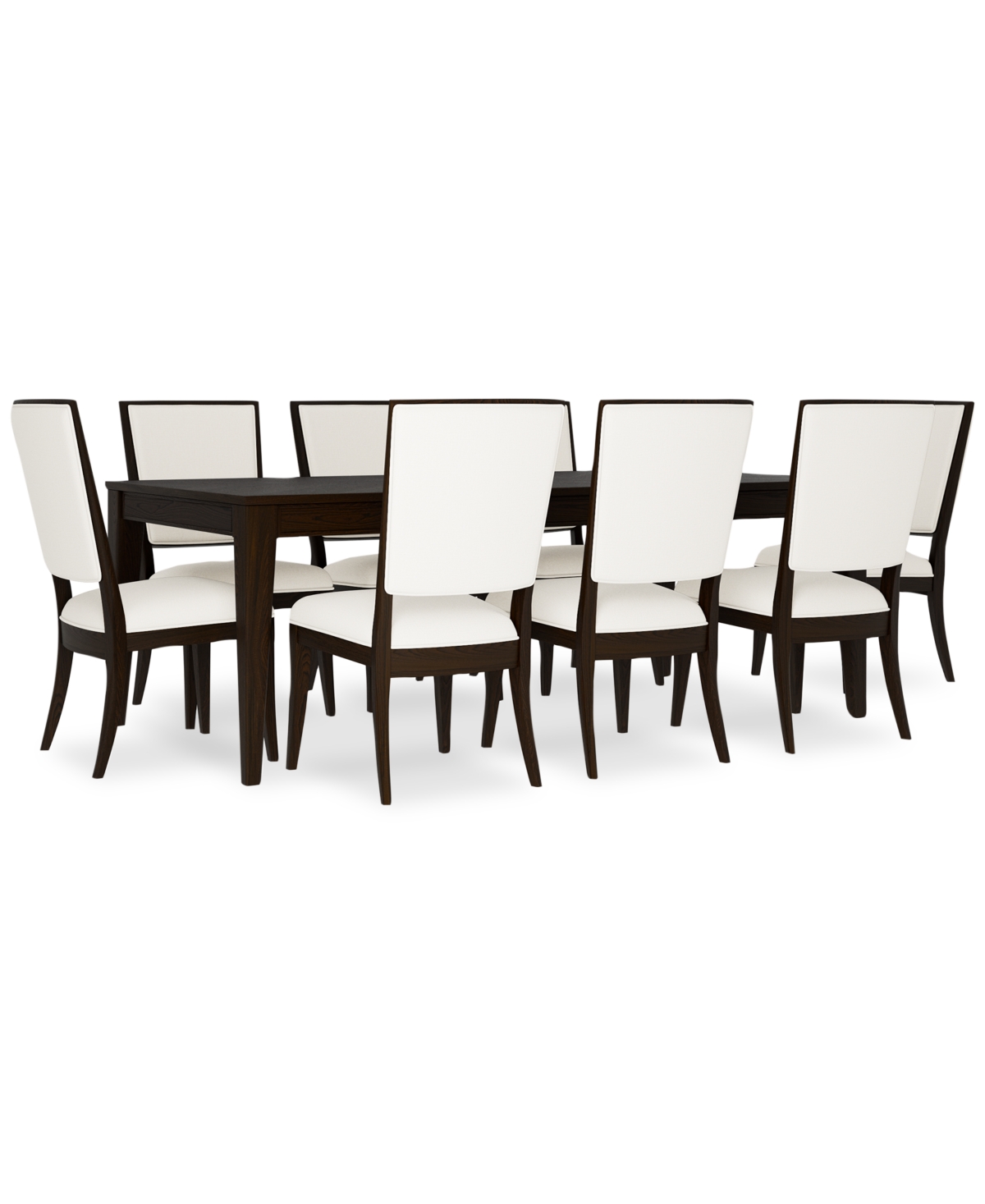 Macy's Mazen 9-pc. Dining Set (table & 8 Side Chairs) In Dark Brown