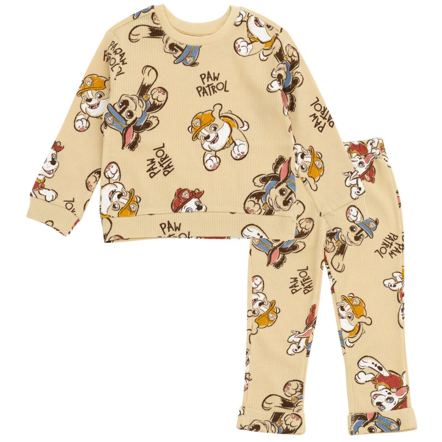 Детский комплект Paw Patrol Toddler Boys Loungewear 2-Piece Sweatshirt and Waffle Pants Set, цвет: Бежевый — фото 1