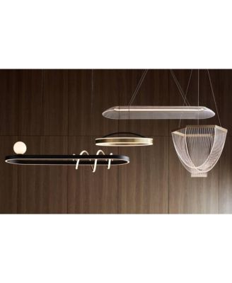Muir 20 1/2" Modern Pendant Ceiling Light Fixture Dining Room Over Table Hanging LED Clear Sanded Gold Finish