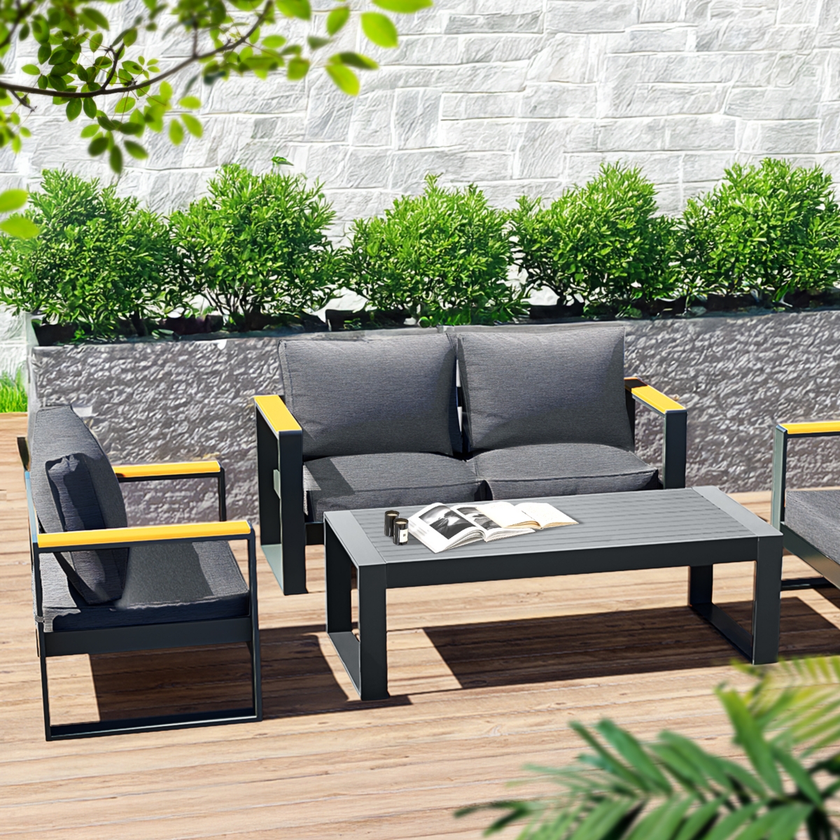Aoodor Stylish and Durable Aluminum Outdoor Coffee Table Grey