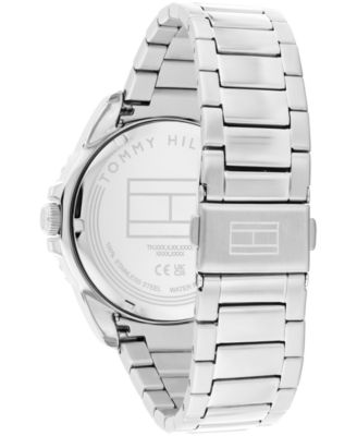 Men's Quartz Silver-Tone Stainless Steel Bracelet Watch, 42mm