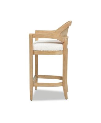  Mid-Century Modern 26" wood  Cane Back Kitchen Island Chair Counter Stool