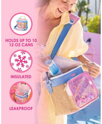 Woven Insulated Confetti Cooler Bag, Large Cute Stylish Adult Reusable Lunch Tote for Women