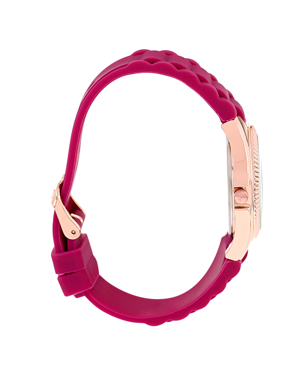 Jessica Carlyle Women's Matte Burgundy Silicone Strap Analog Watch, 35mm In Matte Burgundy