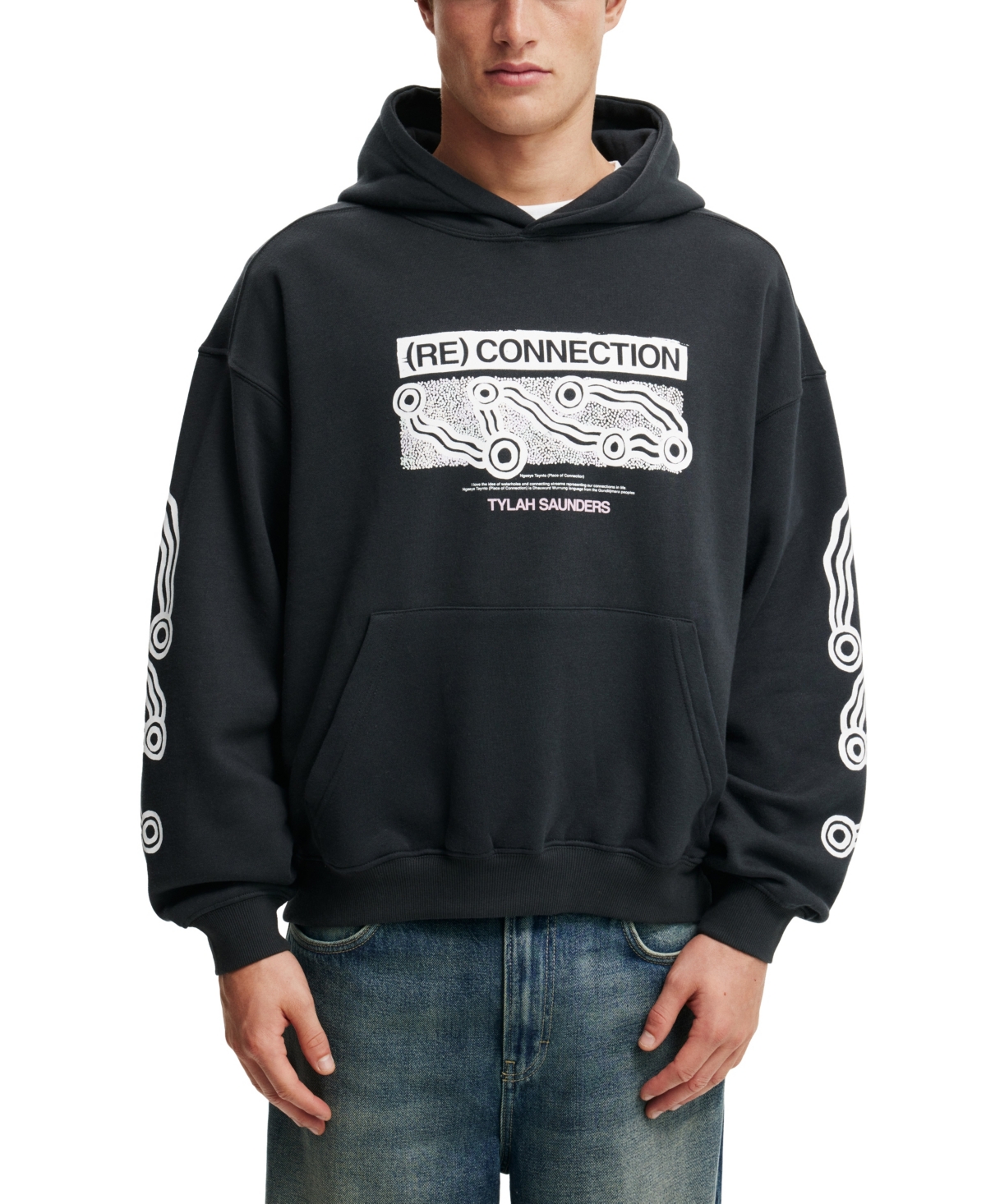 Shop Cotton On Men's Box Fit Hoodie In Washed Black