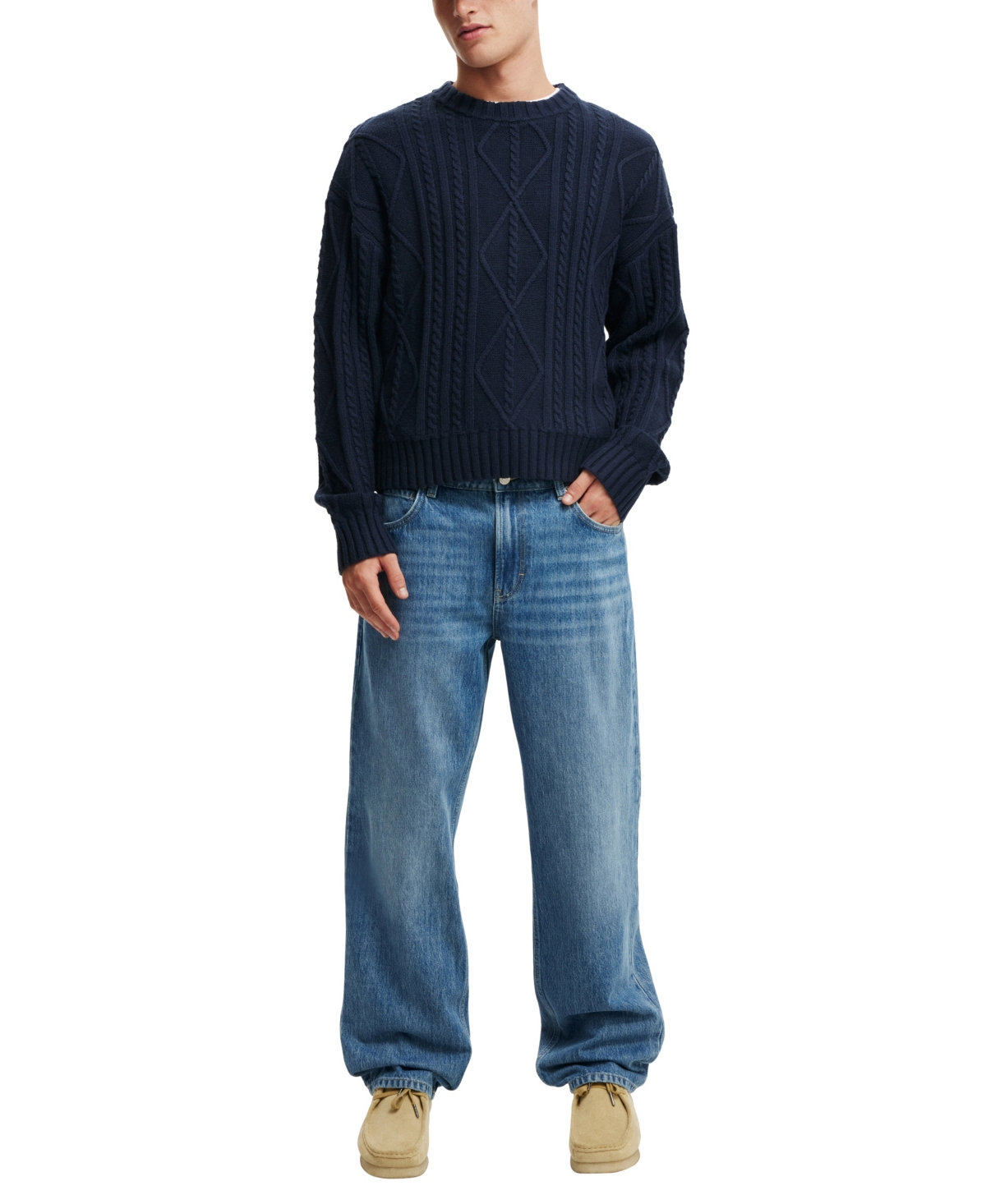 Shop Cotton On Men's Baggy Jean In Tidal Blue