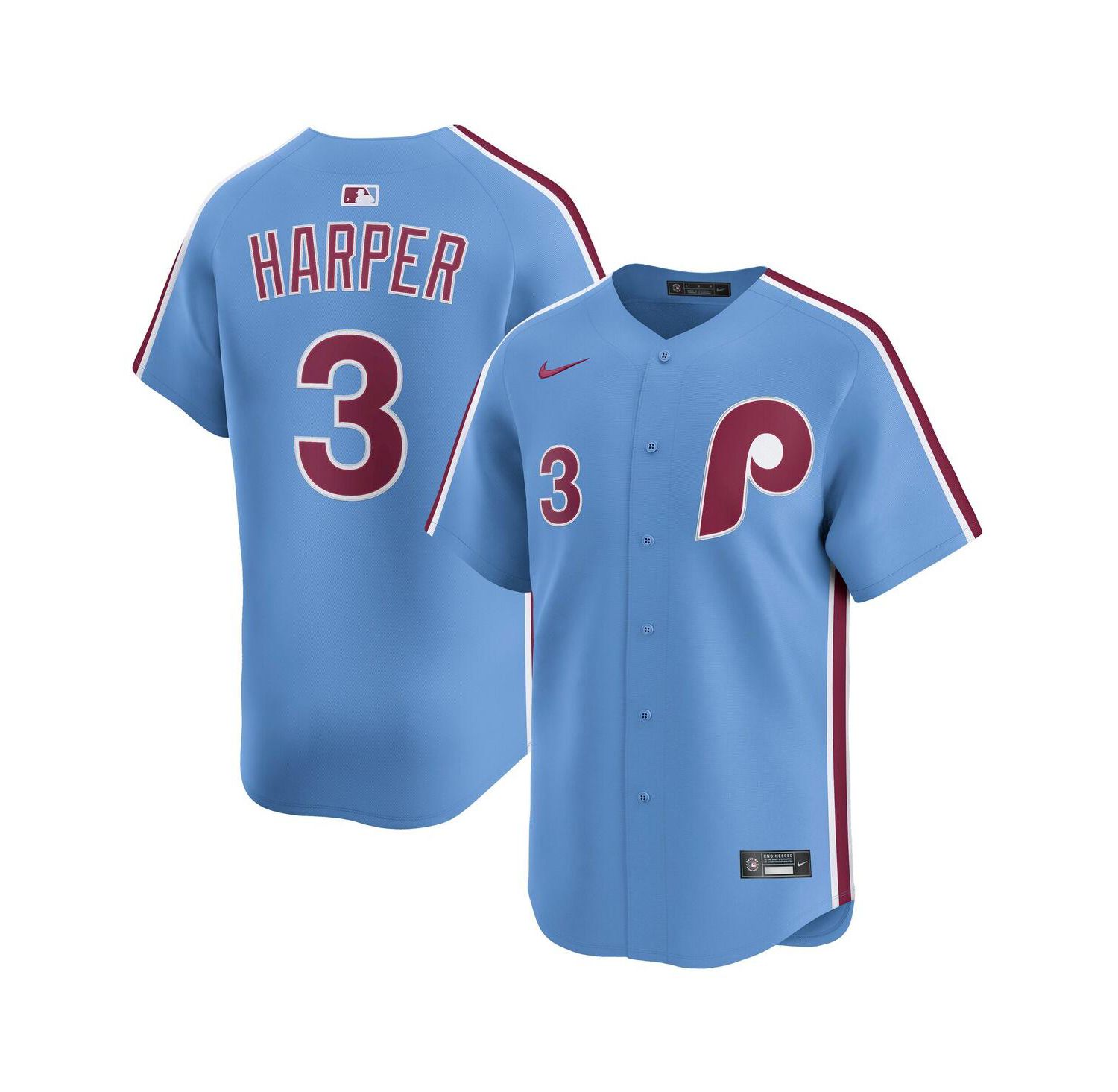 Men's Bryce Harper Light Blue Philadelphia Phillies Alternate Limited Player Jersey