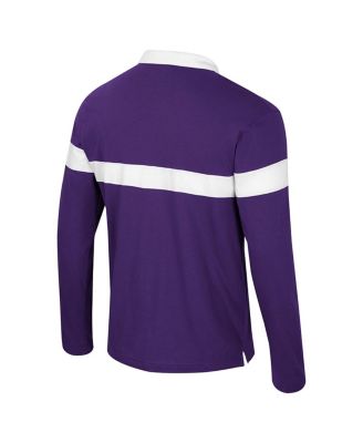 Men's Purple LSU Tigers Too Cool For School Long Sleeve Polo Shirt