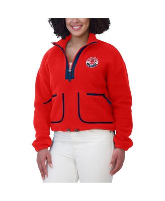 Women's Red Washington Capitals Polar Fleece Half-Zip Jacket