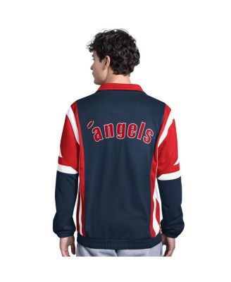 Men's Navy/Red California Angels Contender Tricot Full-Zip Track Jacket