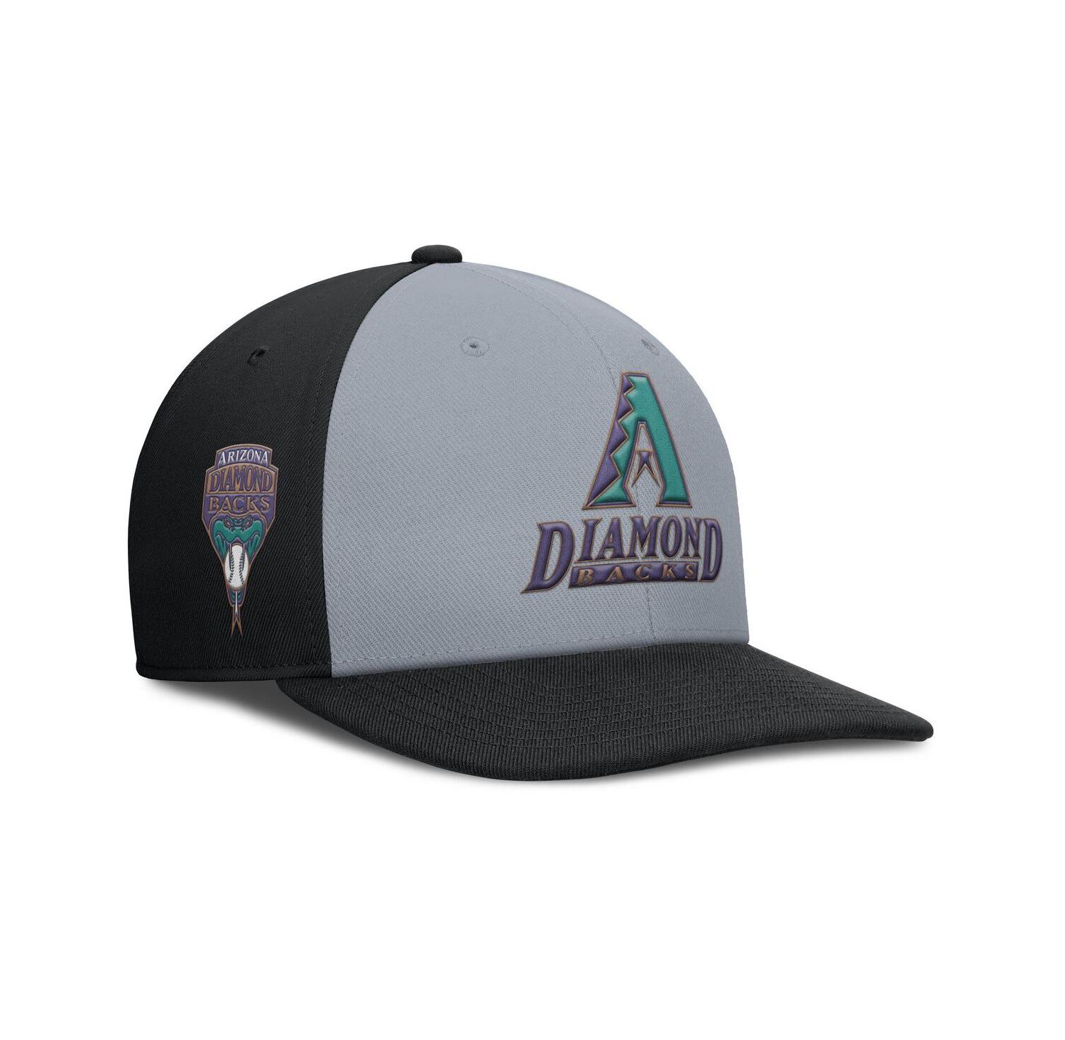 Men's Gray/Black Arizona Diamondbacks Pro Performance Snapback Hat