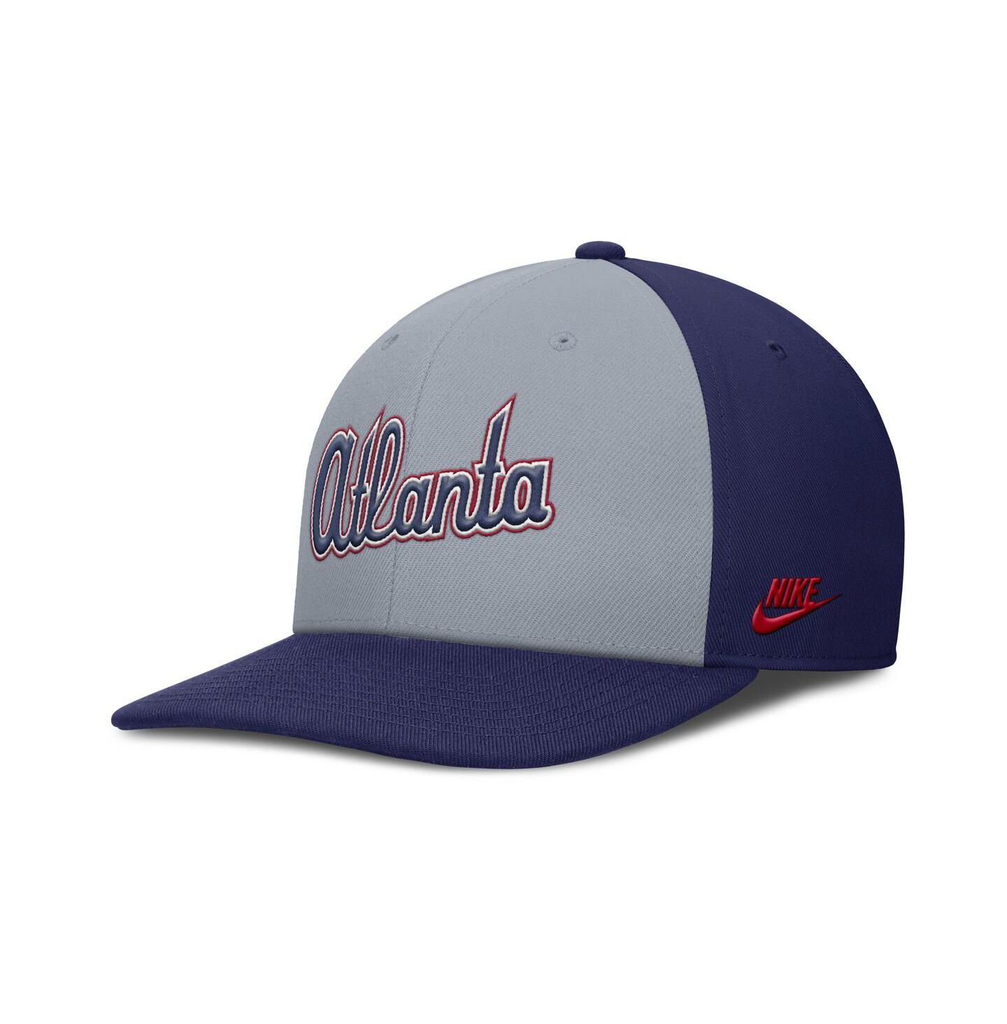 Мужская кепка Nike Gray/Royal Atlanta Braves Pro Performance Snapback Hat — фото 3