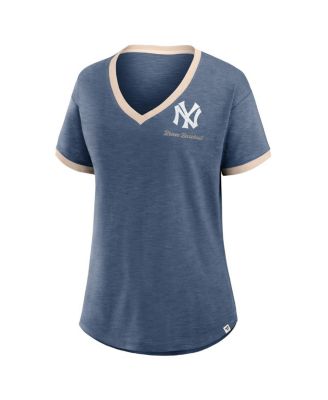 Women's Navy New York Yankees Binge Worthy Stadium Slub V-Neck T-Shirt