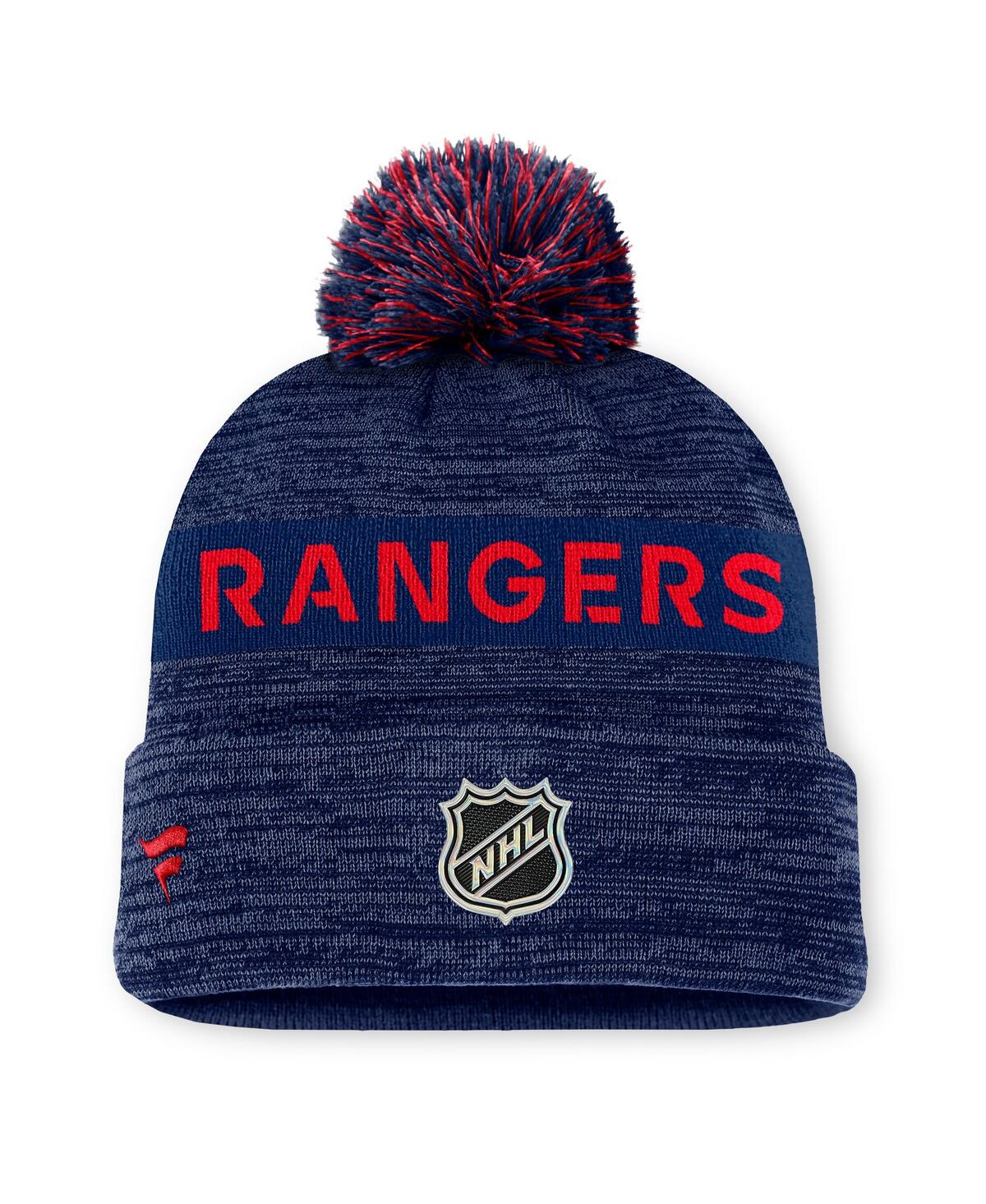 Fanatics Men's Blue New York Rangers Authentic Pro Alternate Logo Cuffed With Pom Knit Hat In Blue