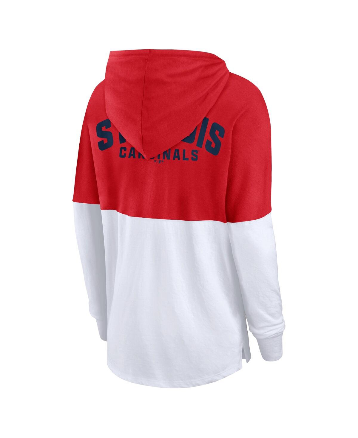 Fanatics Women's Red/white St. Louis Cardinals Backup Option Pullover Hoodie In Red,white