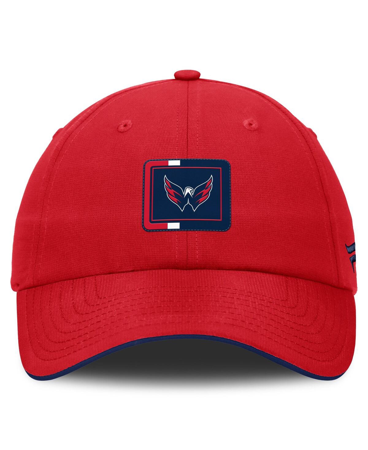 Fanatics Men's Red/navy Washington Capitals Authentic Pro Ripstop Adjustable Hat In Red,navy