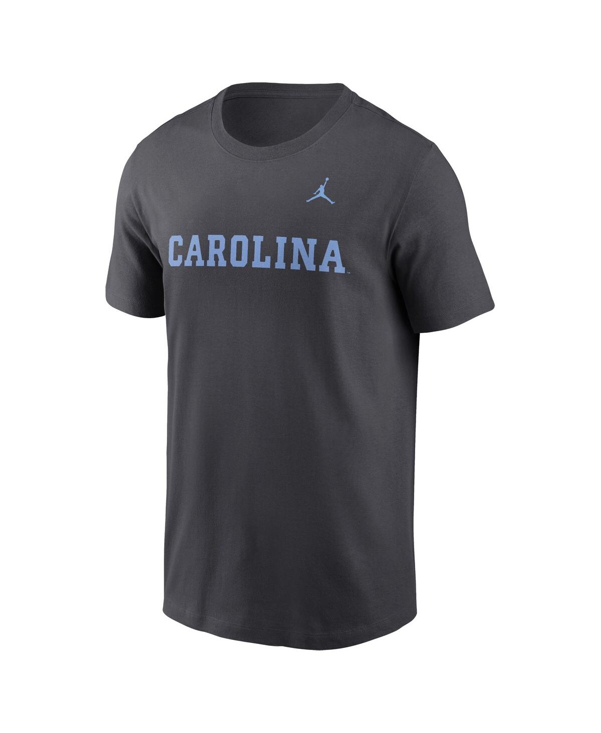 Jordan Men's Anthracite North Carolina Tar Heels Primetime Legend Wordmark T-shirt In Anthracite