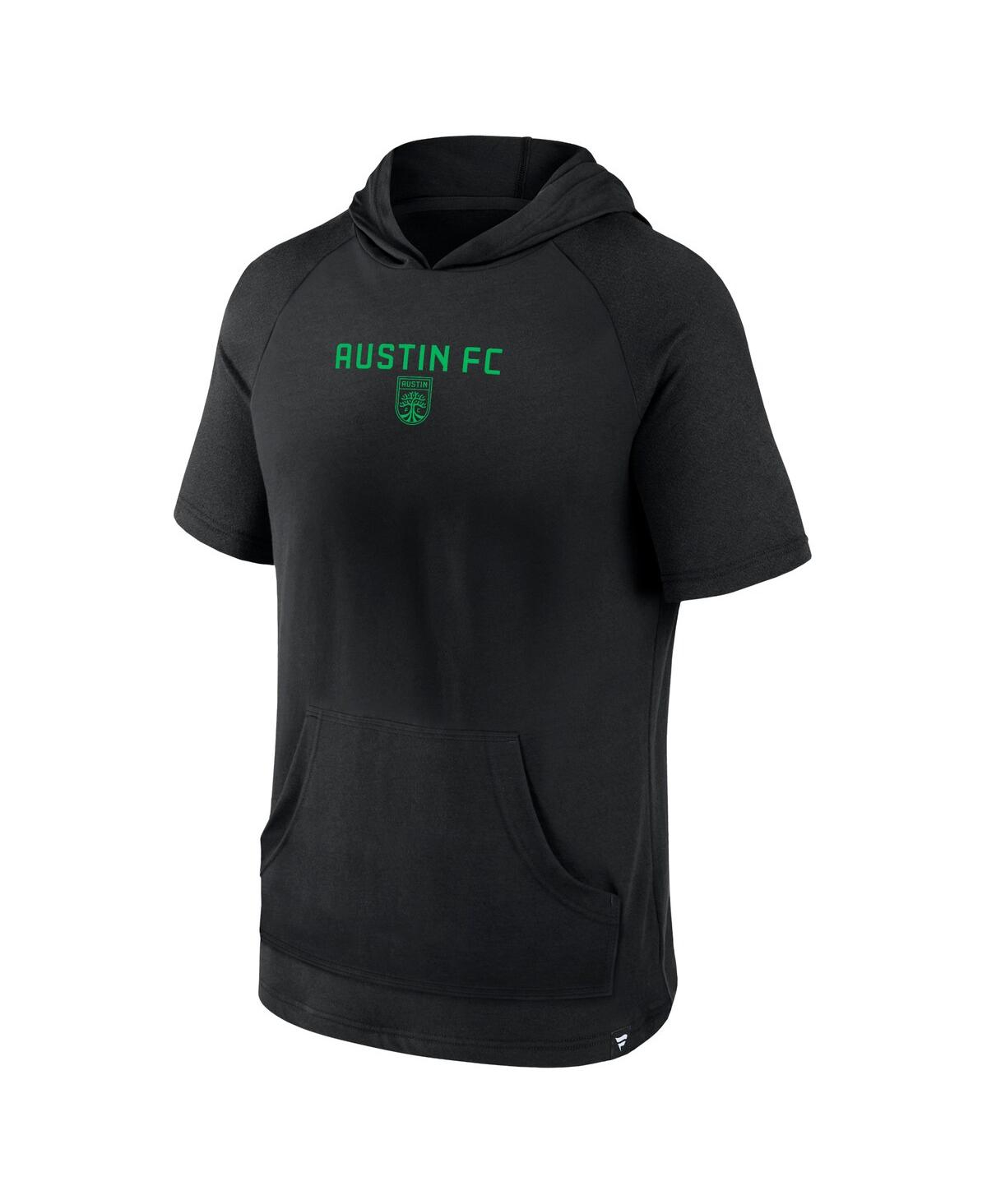 Fanatics Men's Black Austin Fc Match Raglan Short Sleeve Pullover Hoodie In Black