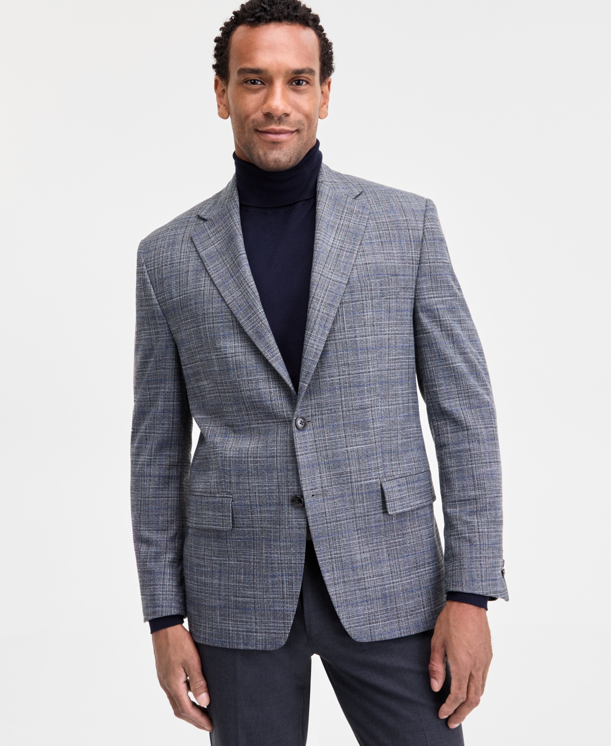 Men's Classic-Fit Stretch Sport Coat - Gray Black