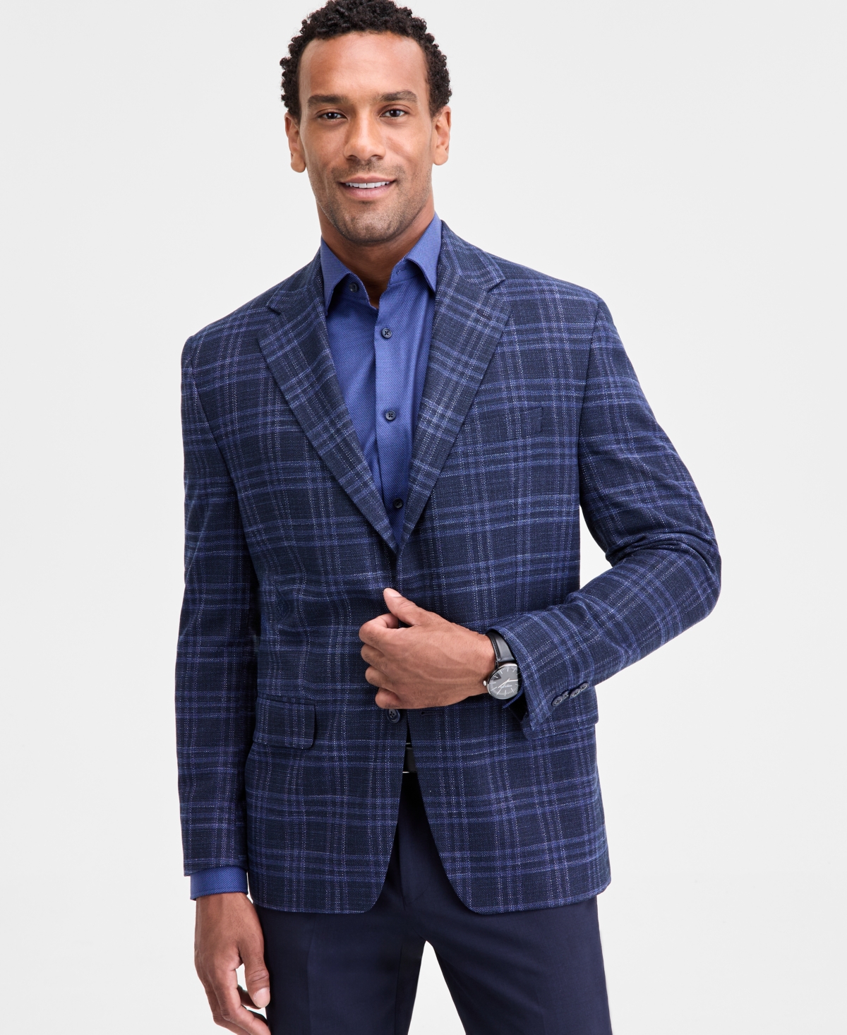 Men's Classic-Fit Stretch Sport Coat - Grey Black