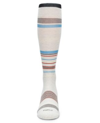 Women's Unisex Multi-Striped Cotton Blend 15-20mmHg Graduated Compression Socks UOY06868