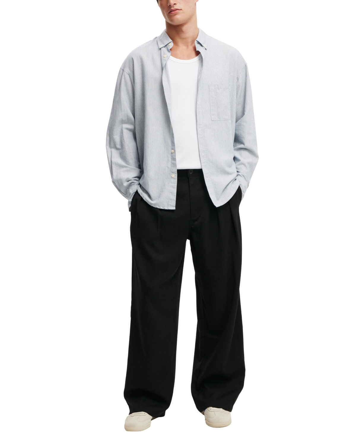 Shop Cotton On Men's Super Baggy Pleated Pants In Black