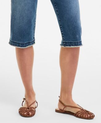 Women's "Ab" Solution Skimmer Frayed Cropped Jeans