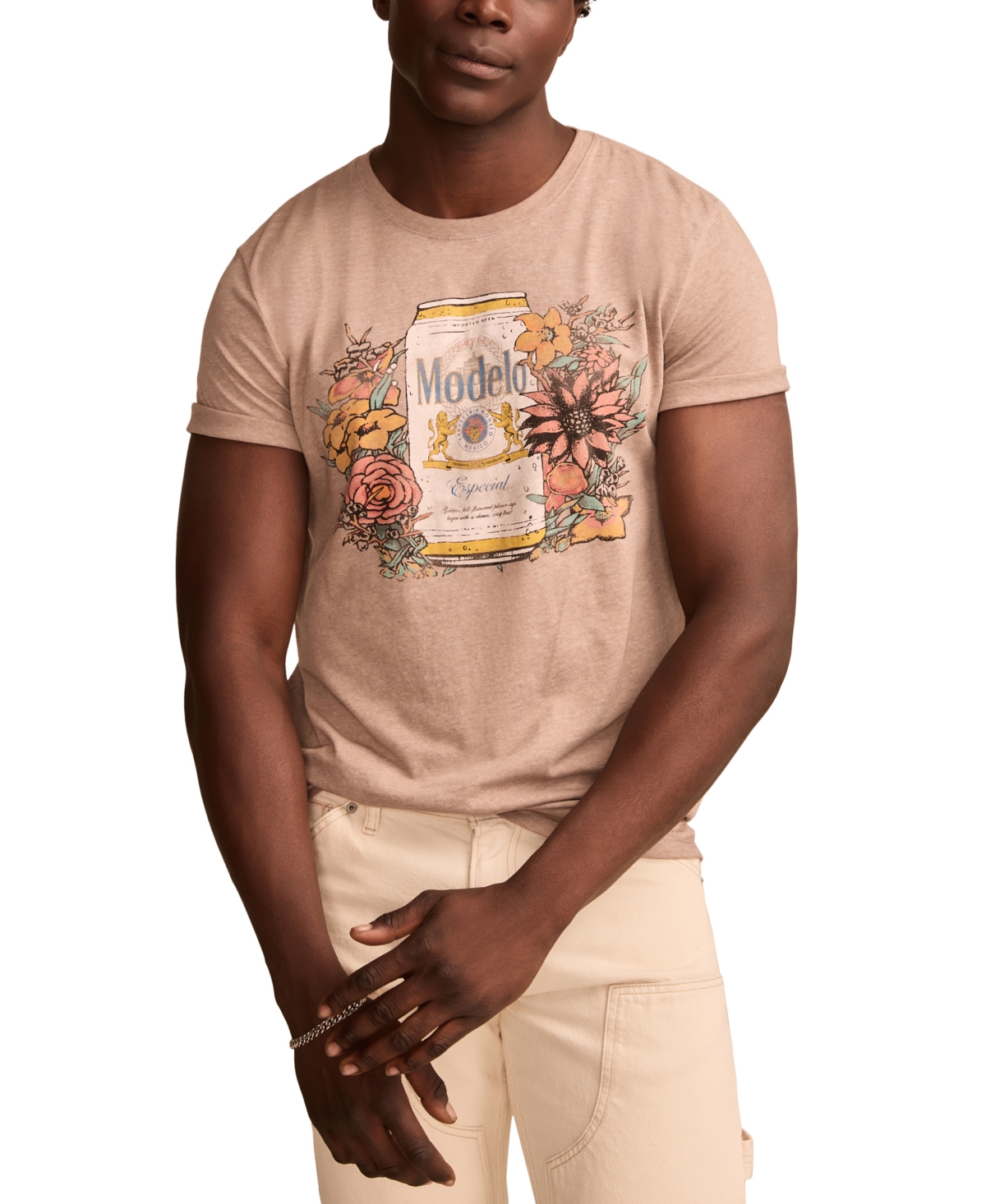 Men's Modelo Flowers Classic-Fit Graphic T-Shirt - Walnut