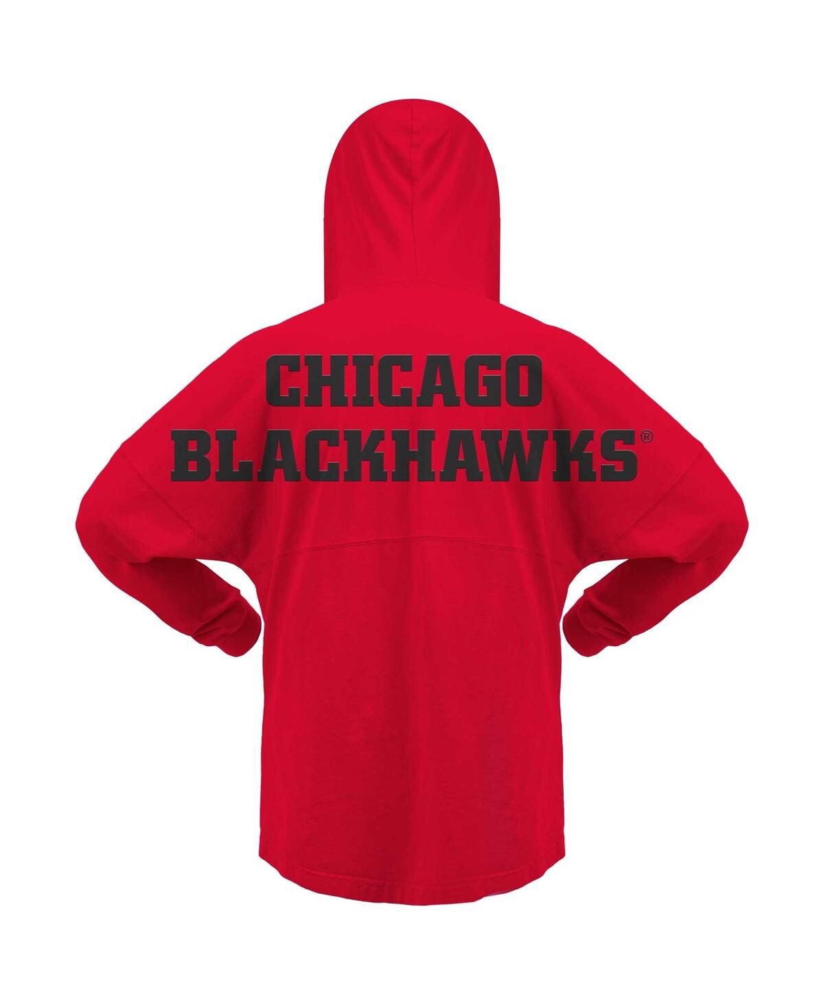 Fanatics Women's Red Chicago Blackhawks Jersey Lace-up V-neck Long Sleeve Hoodie T-shirt In Red