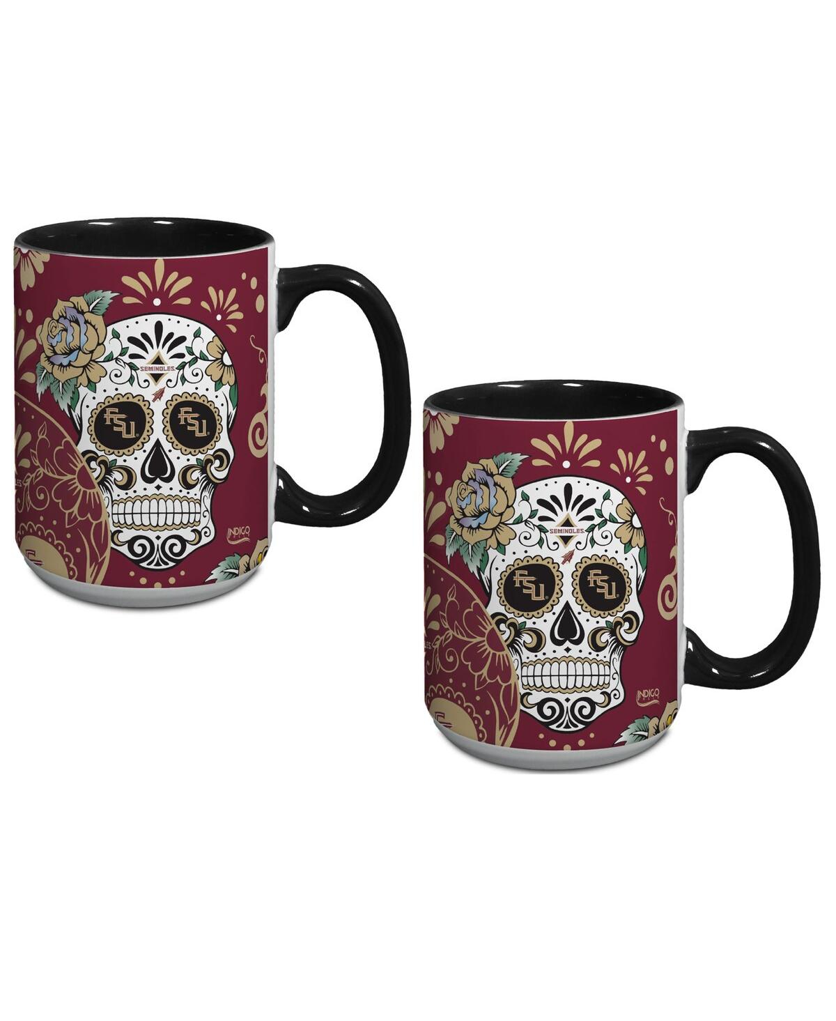 Indigo Falls Florida State Seminoles Dia De Los Muertos Mug, Set Of 2 In No Color