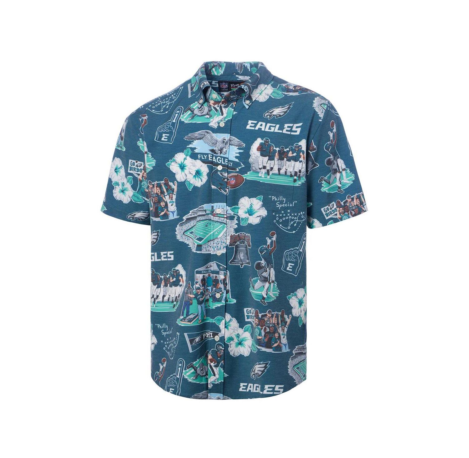 Men's Kelly Green Philadelphia Eagles Scenic Button-Down Shirt