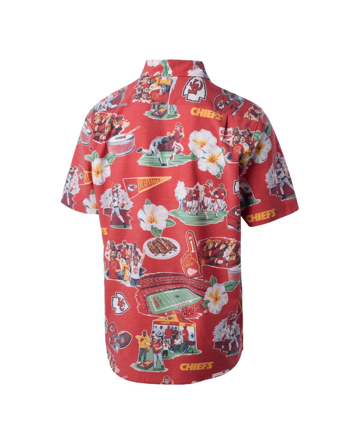 REYN SPOONER MEN'S RED KANSAS CITY CHIEFS SCENIC BUTTON-DOWN SHIRT 