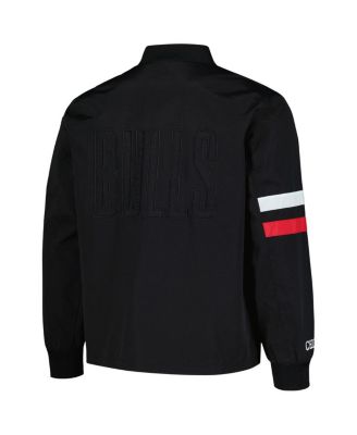 Men's and Women's Black Chicago Bulls Stitch Applique Full-Zip Bomber Jacket