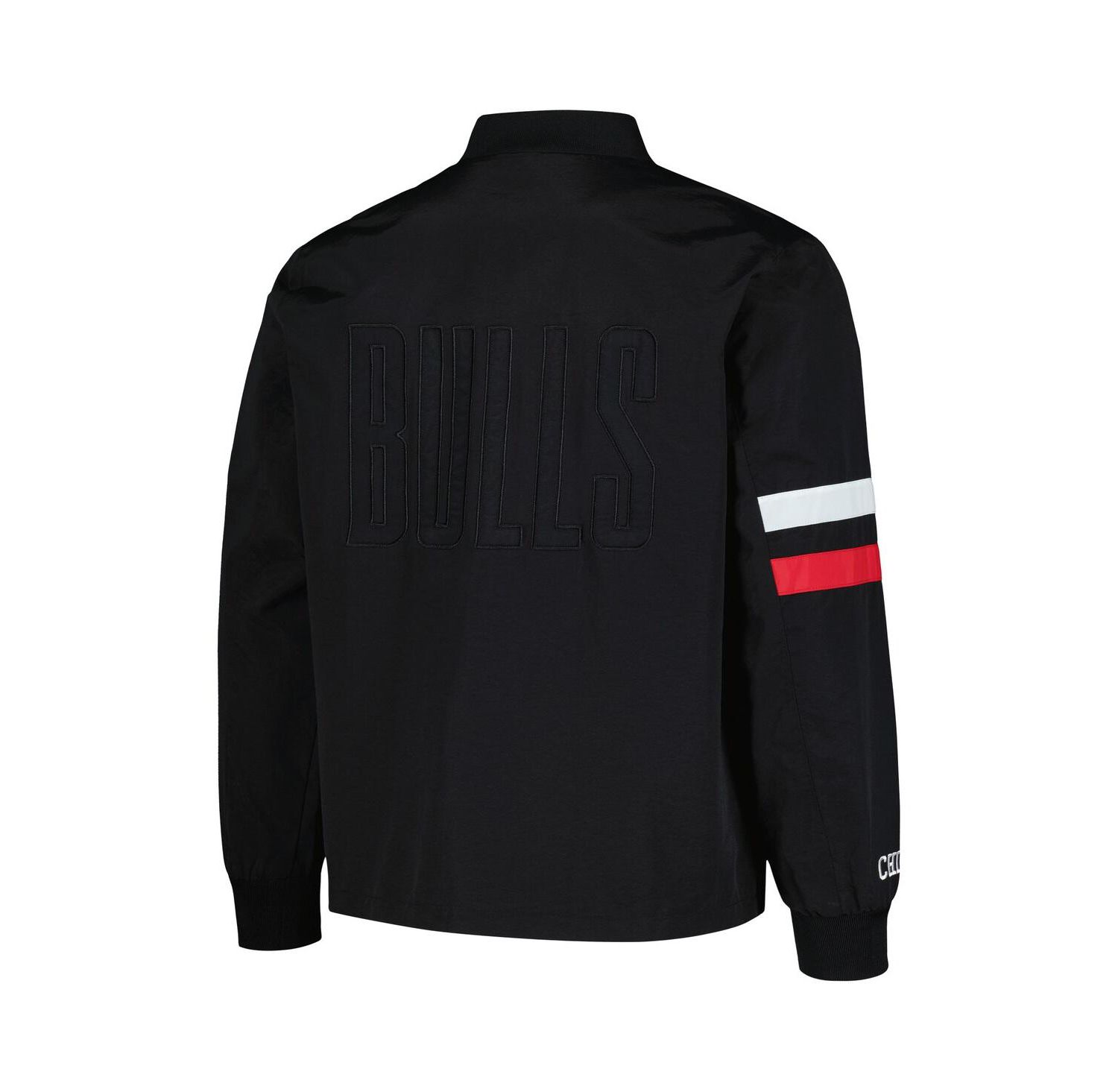 Men's and Women's Black Chicago Bulls Stitch Applique Full-Zip Bomber Jacket