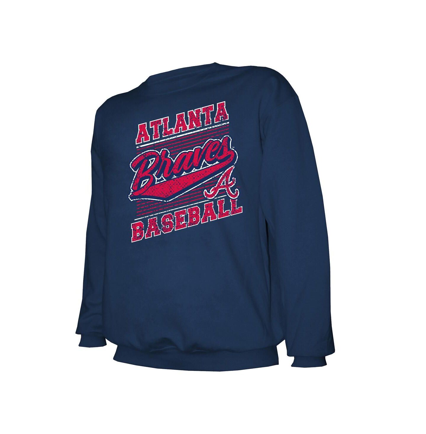 Мужская толстовка Stitches Navy Atlanta Braves Pullover — фото 3