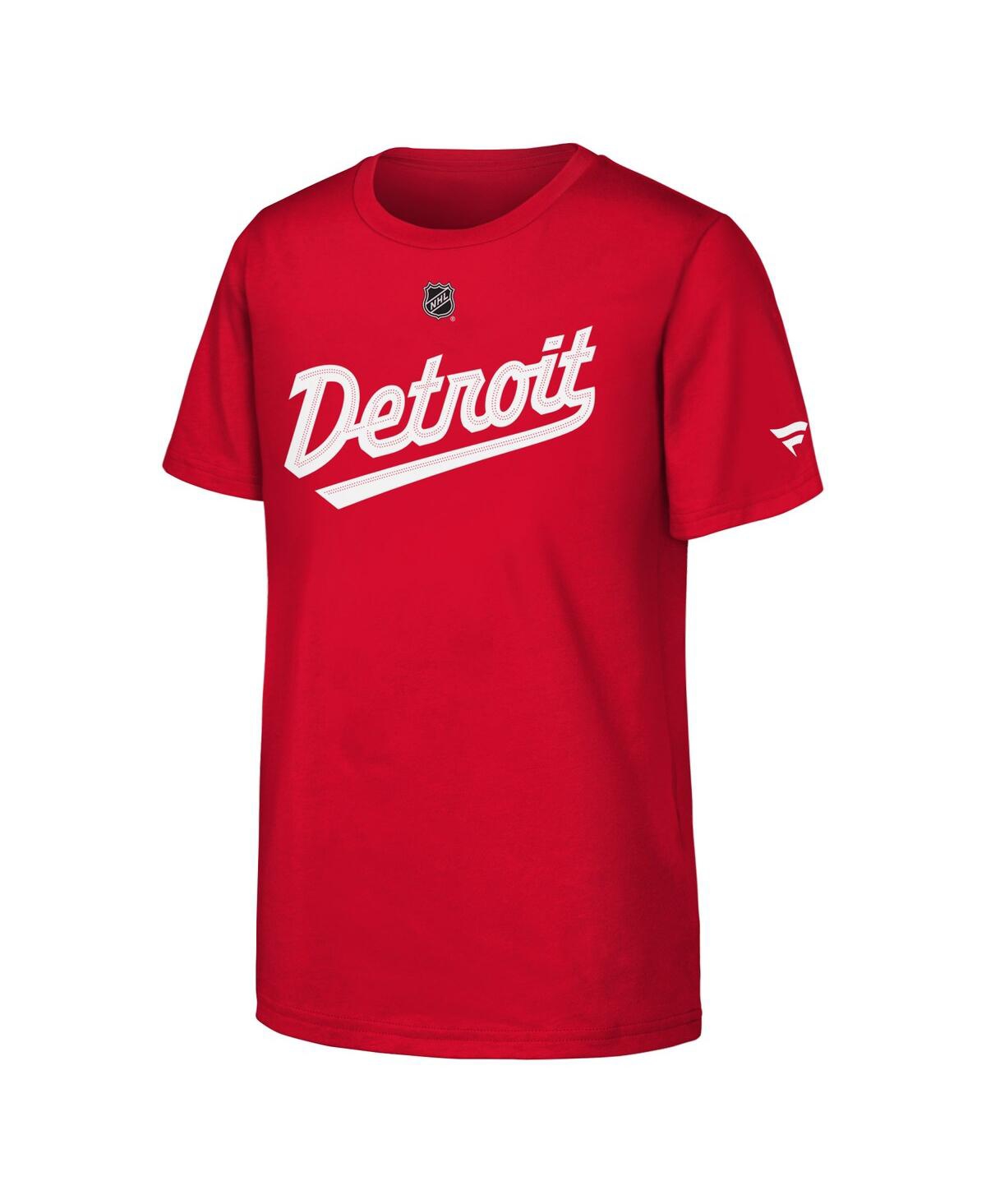 FANATICS BIG BOYS AND GIRLS RED DETROIT RED WINGS 2025 NHL STADIUM SERIES LOCKER ROOM T-SHIRT 