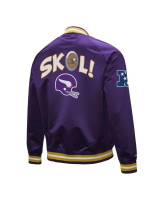 Men's Purple Minnesota Vikings Vintage Double Down Satin Raglan Full-Snap Jacket