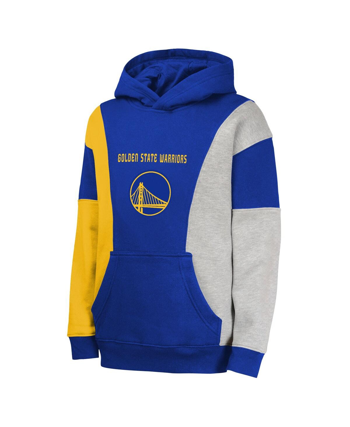 Outerstuff Big Boys And Girls Blue Golden State Warriors Ace In The Hole Pullover Hoodie In Blue