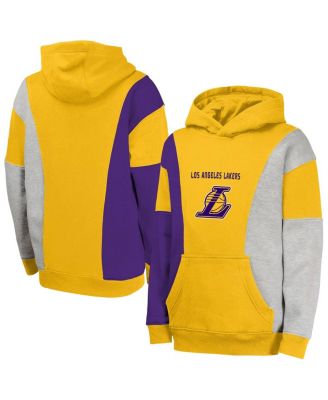 Outerstuff - Big Boys and Girls Gold Los Angeles Lakers Ace In the Hole Pullover Hoodie
