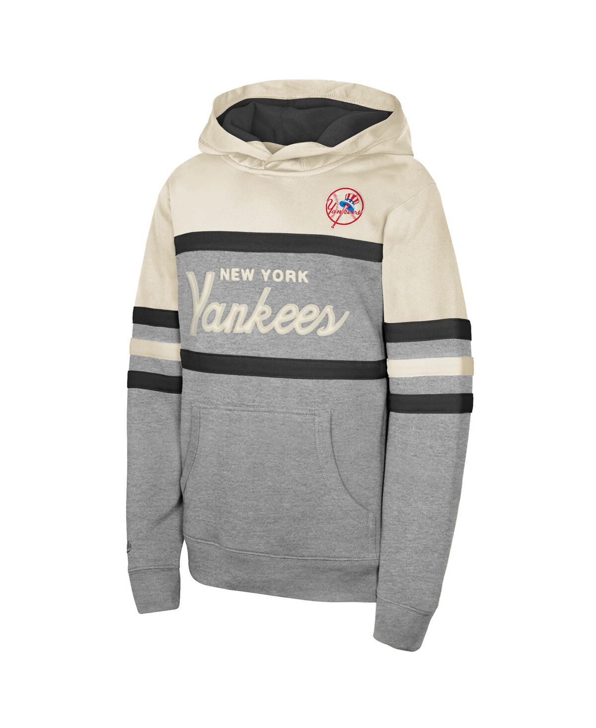 Mitchell & Ness Men's Cream New York Yankees Head Coach Pullover Hoodie In Cream