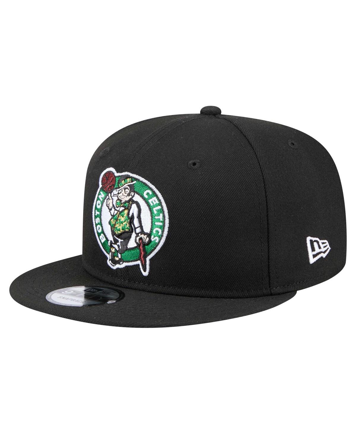 NEW ERA MEN'S BLACK BOSTON CELTICS LOGO 18X CHAMPS 9FIFTY SNAPBACK HAT 