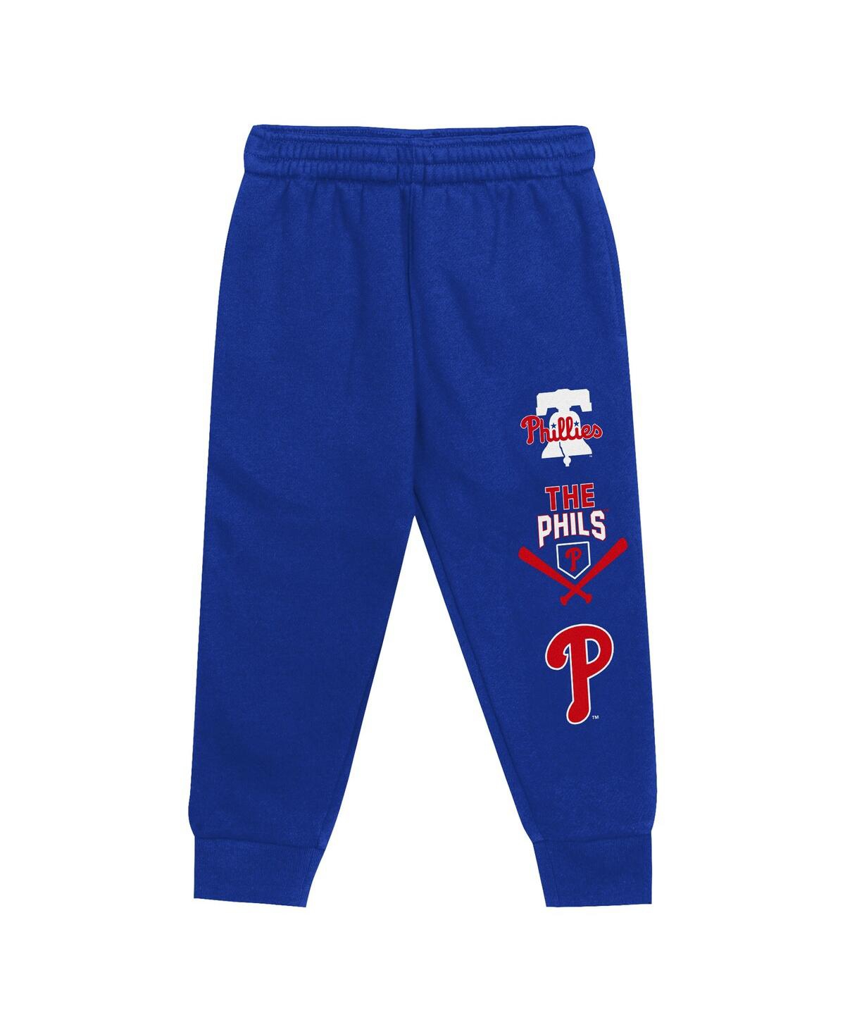 Outerstuff Toddler 2-piecegray/navy New York Yankees Wind Up Pullover Hoodie And Sweatpants Set In Red,royal