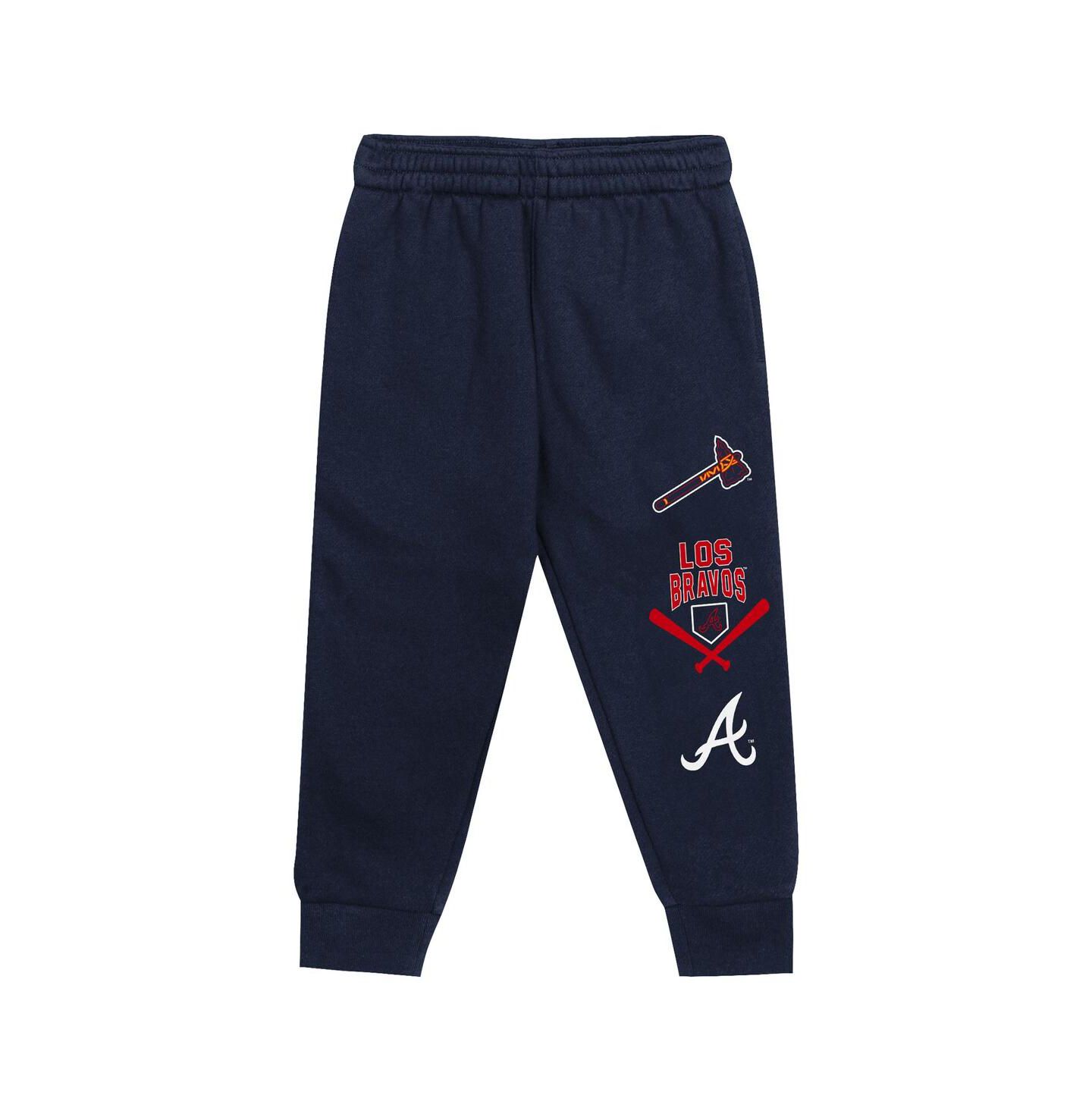 Outerstuff Toddler 2-Piece Red/Navy Atlanta Braves Wind Up Pullover Hoodie and Sweatpants Set — фото 2