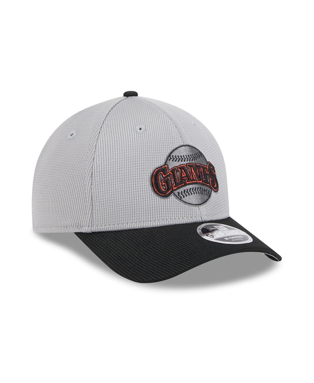 NEW ERA MEN'S GRAY/BLACK SAN FRANCISCO GIANTS 2025 BATTING PRACTICE 9FORTY M-CROWN ADJUSTABLE HAT 