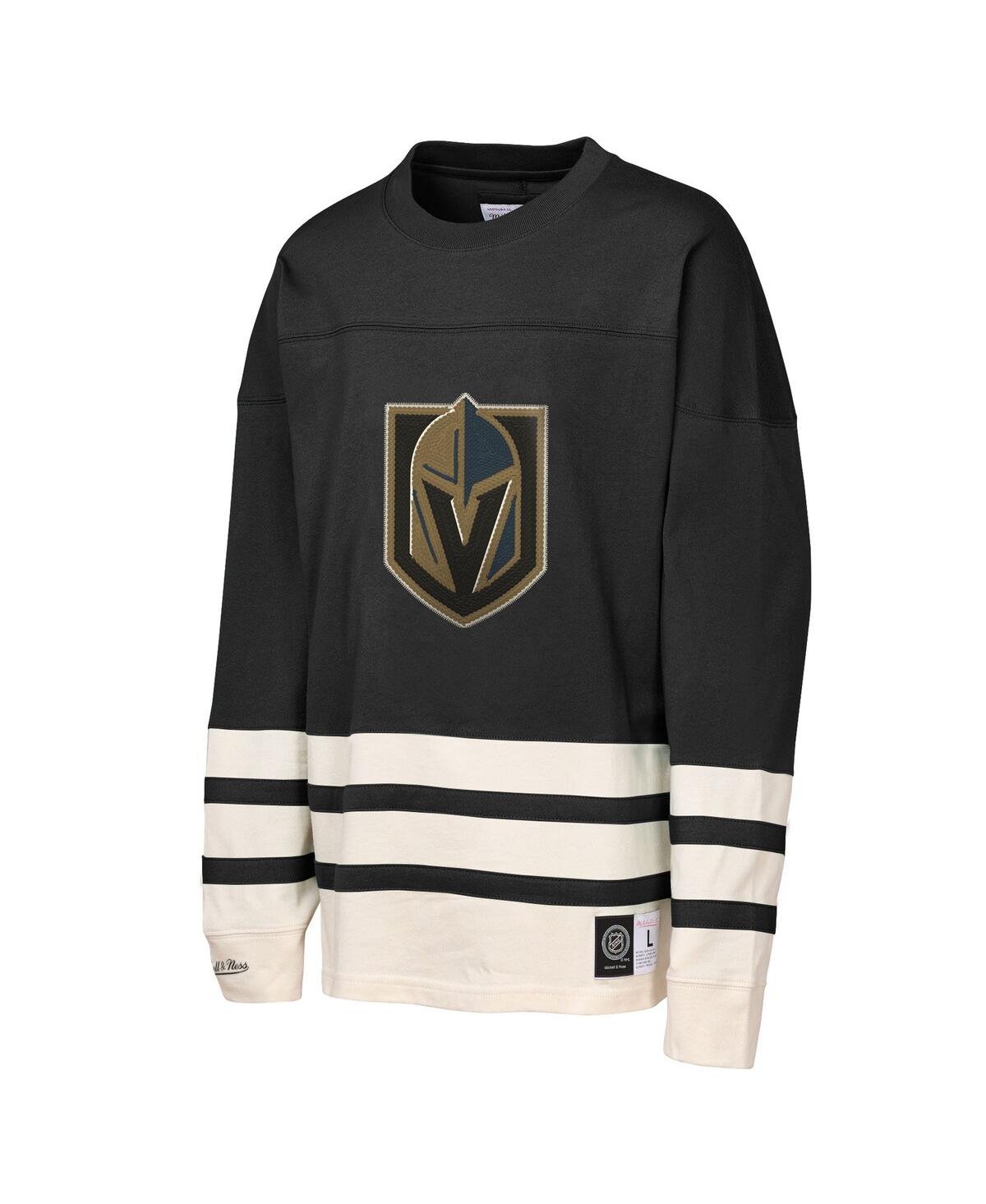 Mitchell & Ness Girls Black Vegas Golden Knights Chainstitch Heavyweight Long Sleeve Top In Black