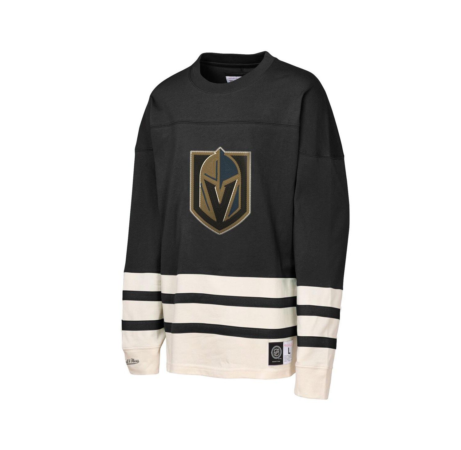 Girls Black Vegas Golden Knights Chainstitch Heavyweight Long Sleeve Top
